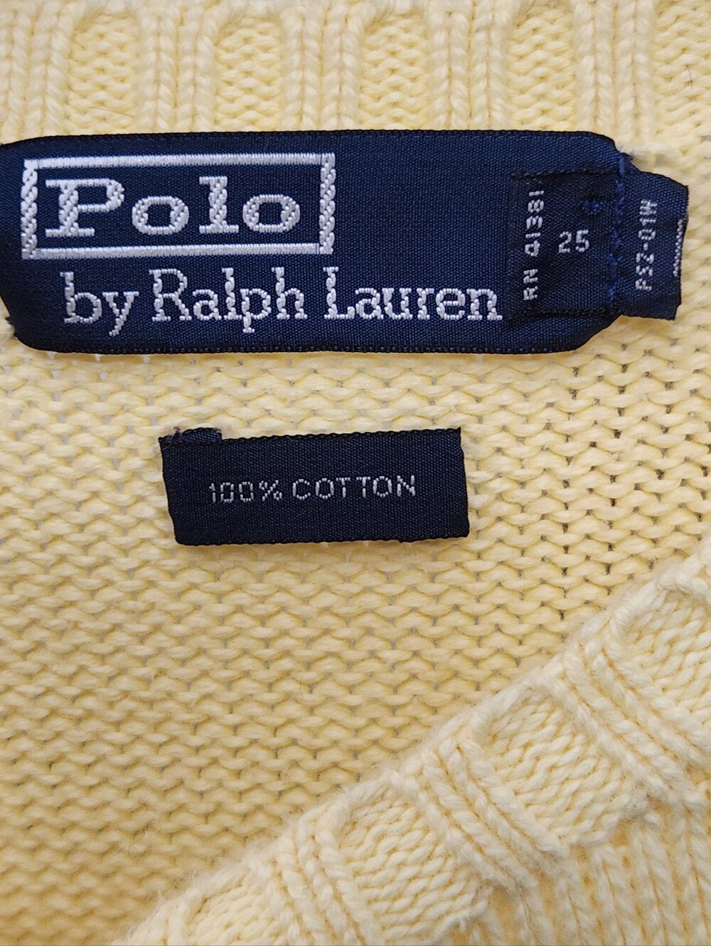 Polo By Ralph Lauren Yellow Cotton Knit Sweater - Picture 7 of 8